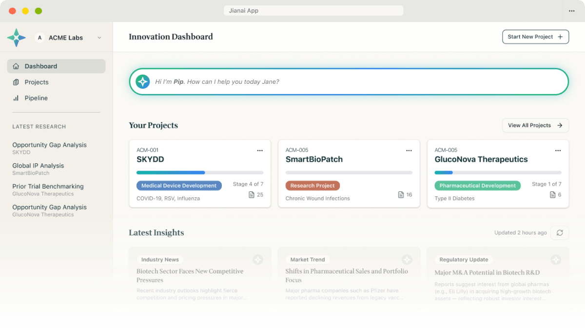 Jianai platform dashboard